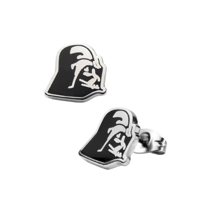 Star Wars Stainless Steel And Enamel Darth Vader Stud Earrings