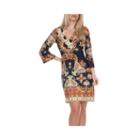 White Mark Madelyn 3/4 Sleeve Damask Sheath Dress