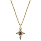 Symbols Of Faith Religious Jewelry Womens Red Crystal Pendant Necklace