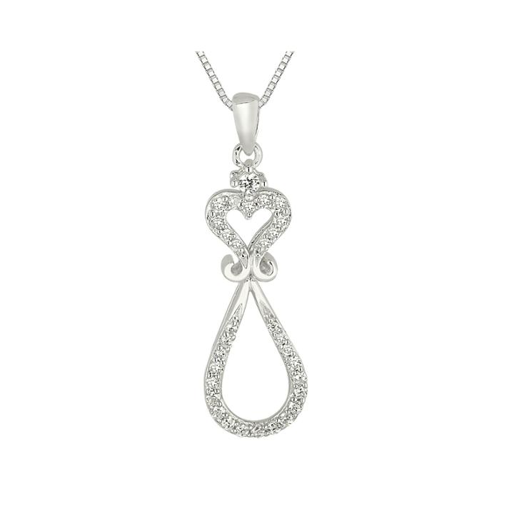 1/4 Ct. T.w. Diamond Heart And Loop Pendant Necklace