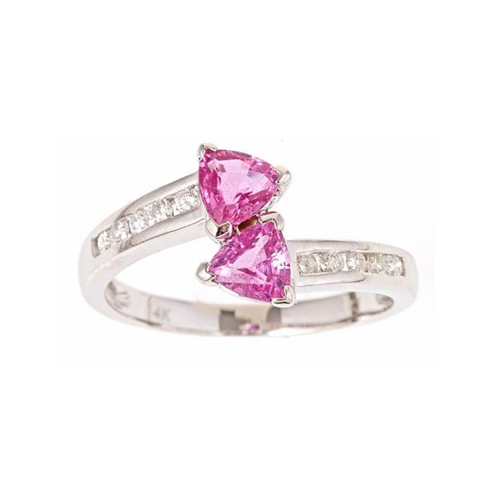 Limited Quantities! Pink Sapphire 10k Gold Bypass Ring