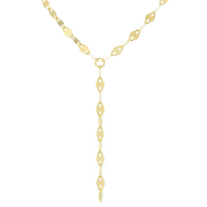 Silver Treasures Bezel Set Y-necklace Womens 24k Gold Over Silver Y Necklace