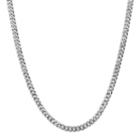 14k White Gold Solid Curb 18 Inch Chain Necklace