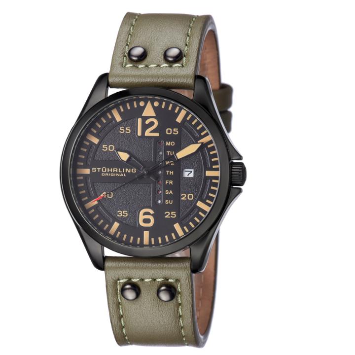 Stuhrling Mens Green Strap Watch-sp15163