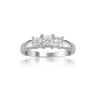 Womens 1 Ct. T.w. Princess Diamond Platinum 3-stone Ring