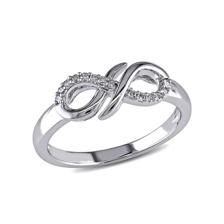 Womens Diamond Accent White Diamond Accent Sterling Silver Cocktail Ring