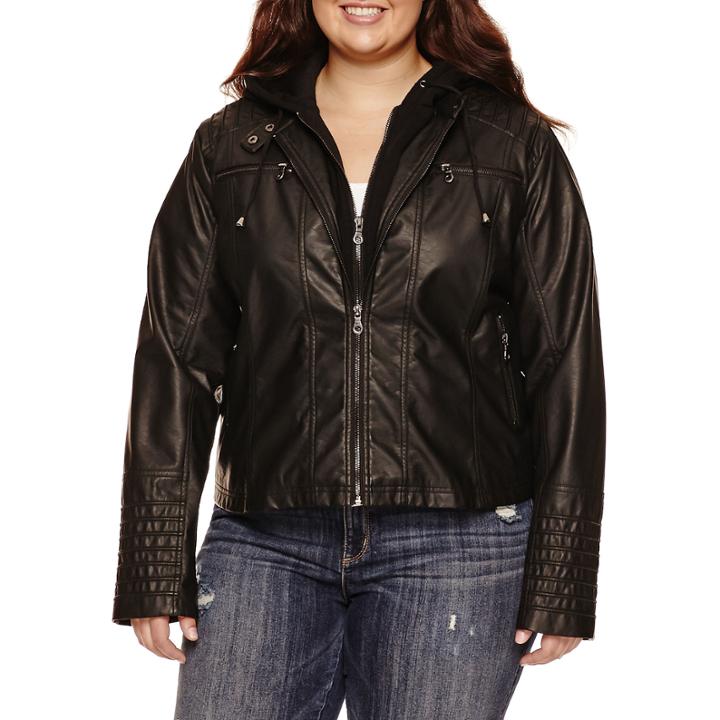 Maralyn And Me Motorcycle Jacket-juniors Plus