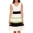 Black Label By Evan-picone Sleeveless Colorblock Fit And Flare Dress