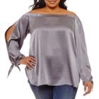 Belle + Sky Split Sleeve Off Shoulder Blouse - Plus