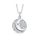 Crystal Sophistication&trade; Crystal-accent Moon Disk Pendant Necklace