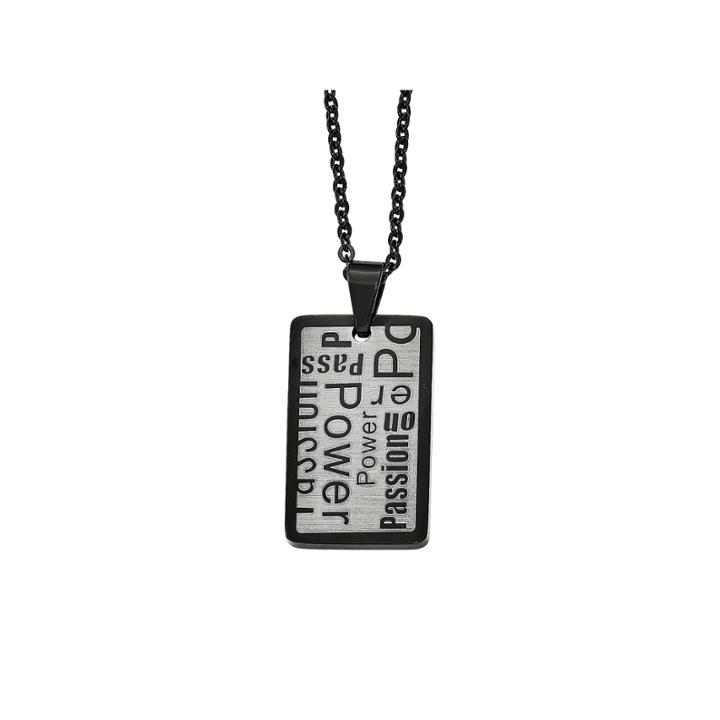 Mens Stainless Steel Black Ion-plated Pendant
