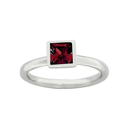 Personally Stackable Sterling Silver July Birthstone Crystal Ring