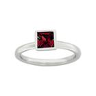 Personally Stackable Sterling Silver July Birthstone Crystal Ring