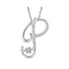 Love In Motion&trade; Diamond-accent Sterling Silver P Pendant Necklace