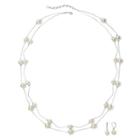 Vieste Silver-tone Pearlized Glass Bead Necklace And Earring Set