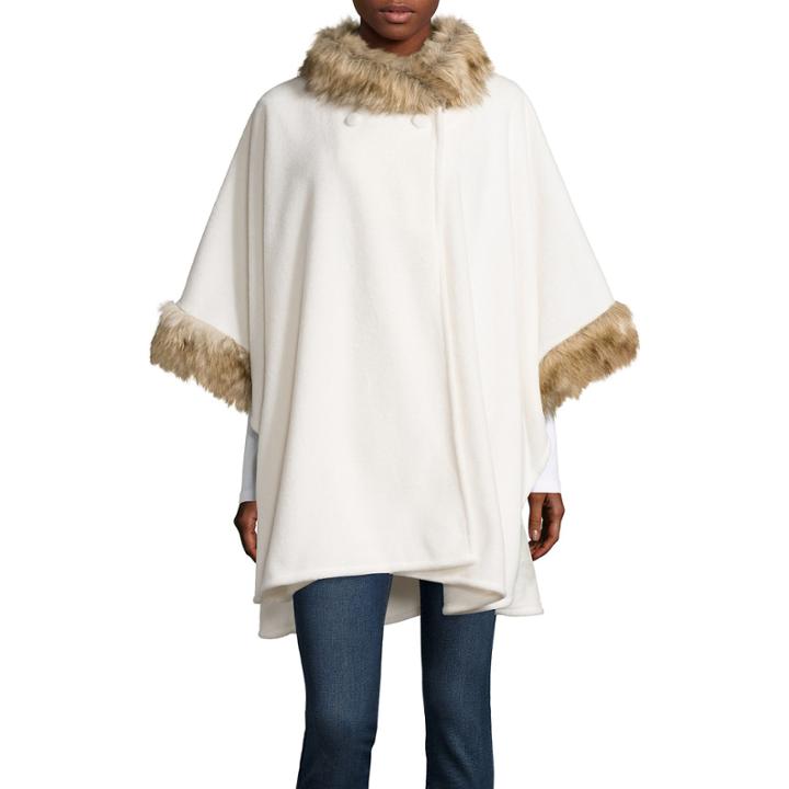 Mixit&trade; Fleece Wrap With Fur Collar