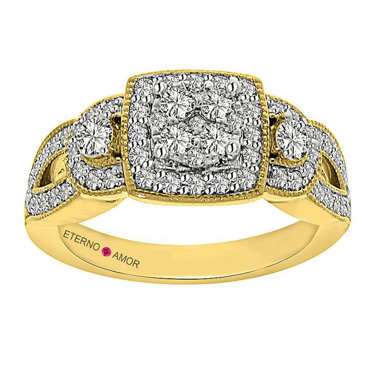 Eterno Amor Womens 7/8 Ct. T.w. Genuine Diamond White Engagement Ring