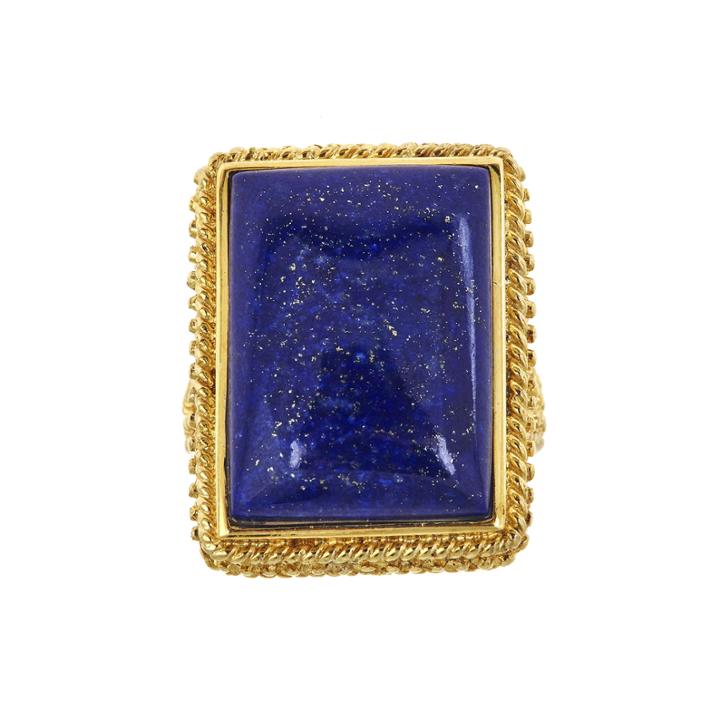 Limited Quantities Genuine Lapis 18k Yellow Gold Over Silver Ring