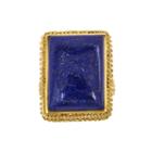 Limited Quantities Genuine Lapis 18k Yellow Gold Over Silver Ring