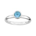 Personally Stackable 5mm Round Genuine Blue Topaz Ring