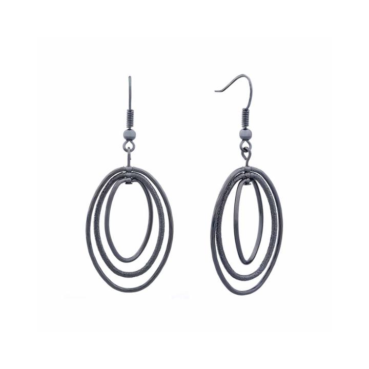 Liz Claiborne Hematite Orbital Drop Earrings