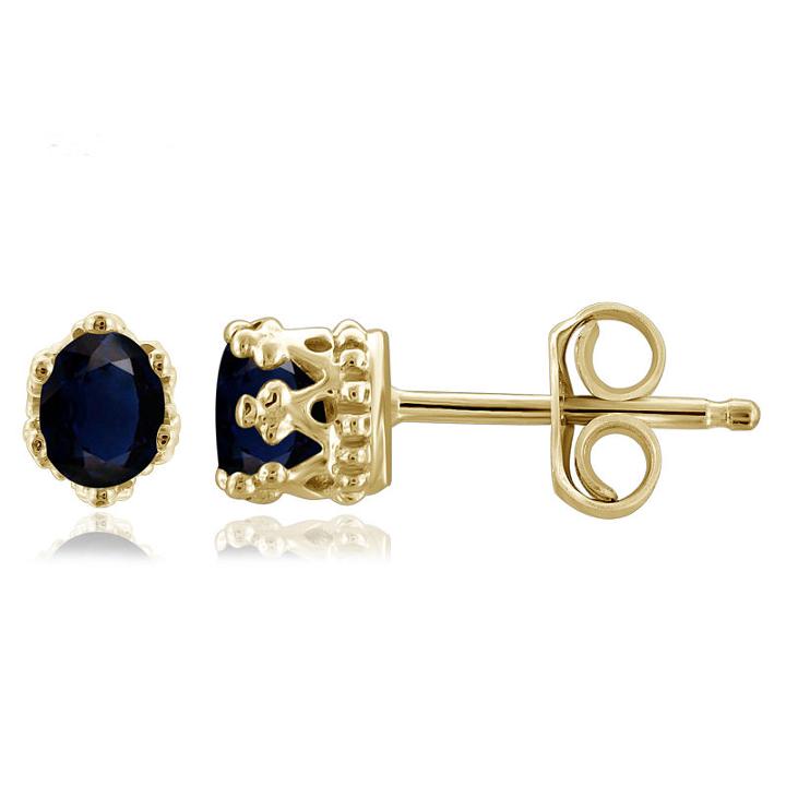 Blue Sapphire 4.1mm Stud Earrings