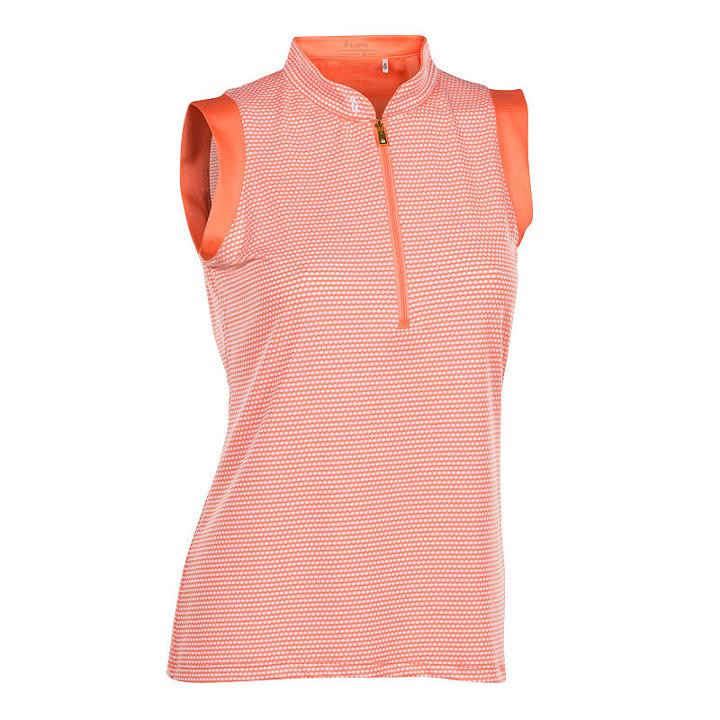 Sleeveless Dots Jacquard Polo Shirt