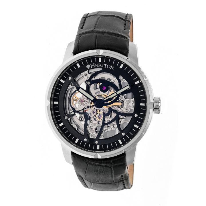 Heritor Ryder Mens Black Strap Watch-herhr4602