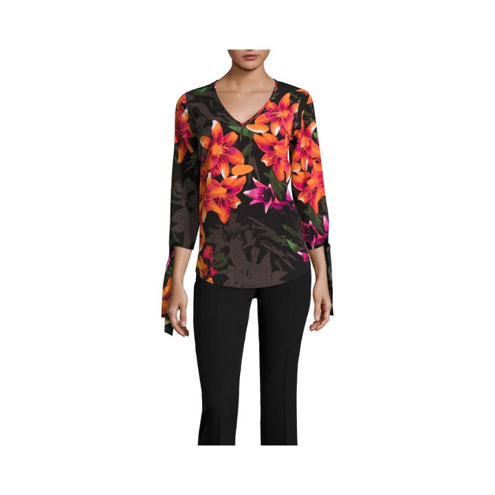 Worthington 3/4 Tie Sleeve Blouse