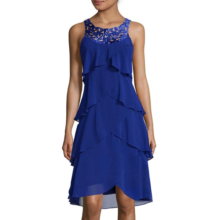Sl Fashions Sleeveless Front-tier Cutout Dress