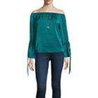 By & By 3/4 Sleeve Round Neck Chiffon Blouse-juniors
