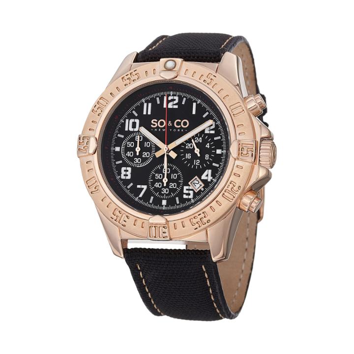 So & Co Mens Black Strap Watch-jp15156