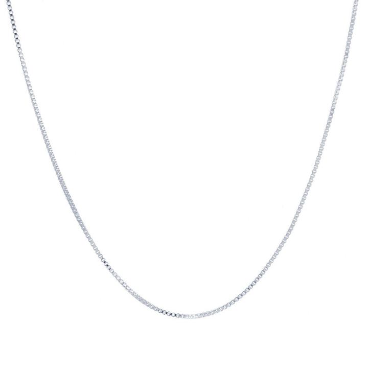 Silver Reflections Semisolid Box Chain Necklace
