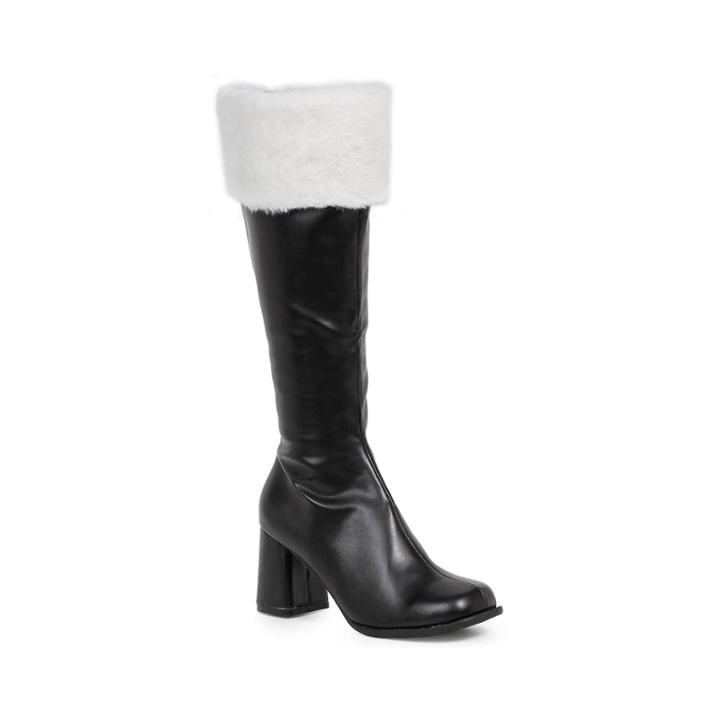 Women's Black Gogo Boots With Faux Fur