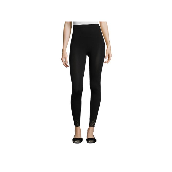 Libby Edelman Lace Trim Footless Tights