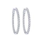 3 Ct. T.w. White Diamond 10k Gold Hoop Earrings