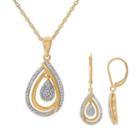 Womens 2-pack 1/10 Ct. T.w. White Diamond Gold Over Silver Jewelry Set
