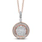 Womens 3/4 Ct. T.w. White Diamond 14k Rose Gold 14k White Gold Pendant Necklace