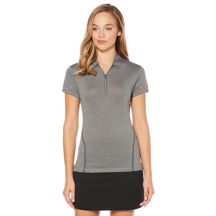 Pga Tour Easy Care Short Sleeve Solid Jersey Polo Shirt