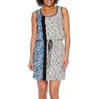 London Style Collection Sleeveless Side-border Print Blouson Sheath Dress