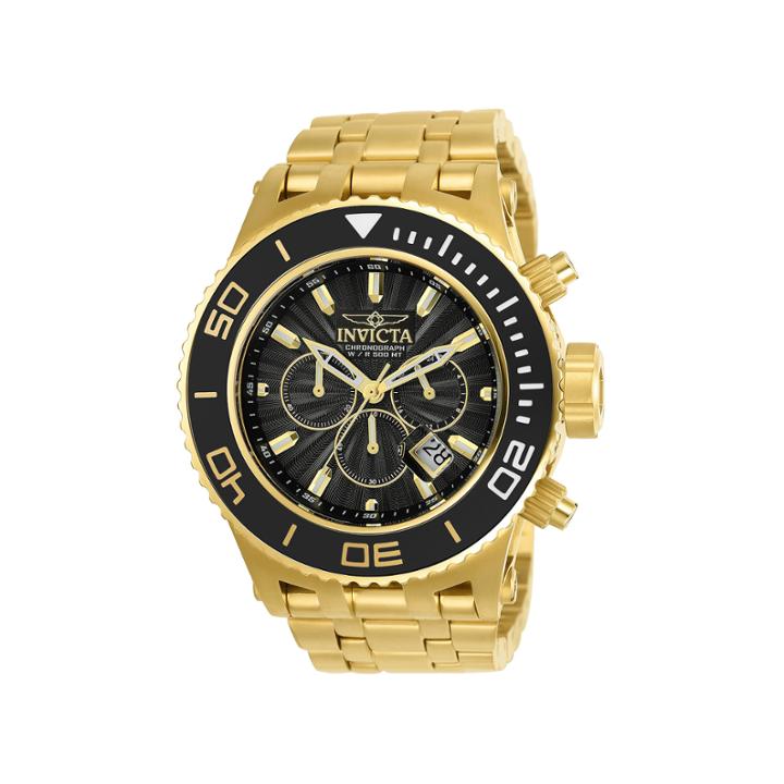 Invicta Mens Gold Tone Strap Watch-23936