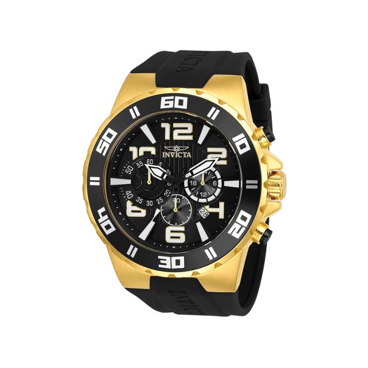 Invicta Mens Black Strap Watch-24671