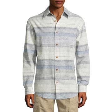 Island Shores Long Sleeve Stripe Button-front Shirt