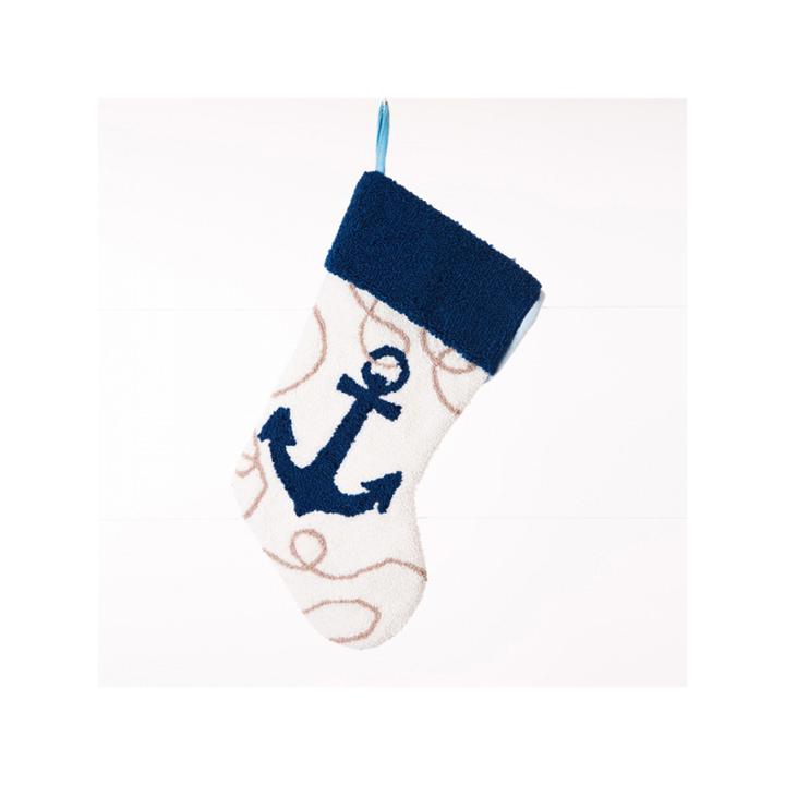 Glitzhome Anchor Hooked Christmas Stocking
