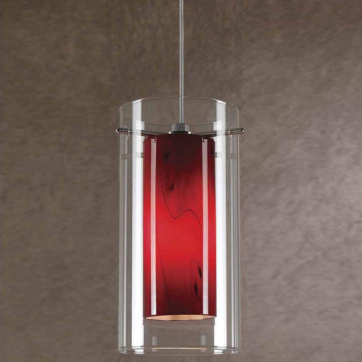 Wooten Heights 7.9 Tall Glass And Metal Pendant With Rust Cord