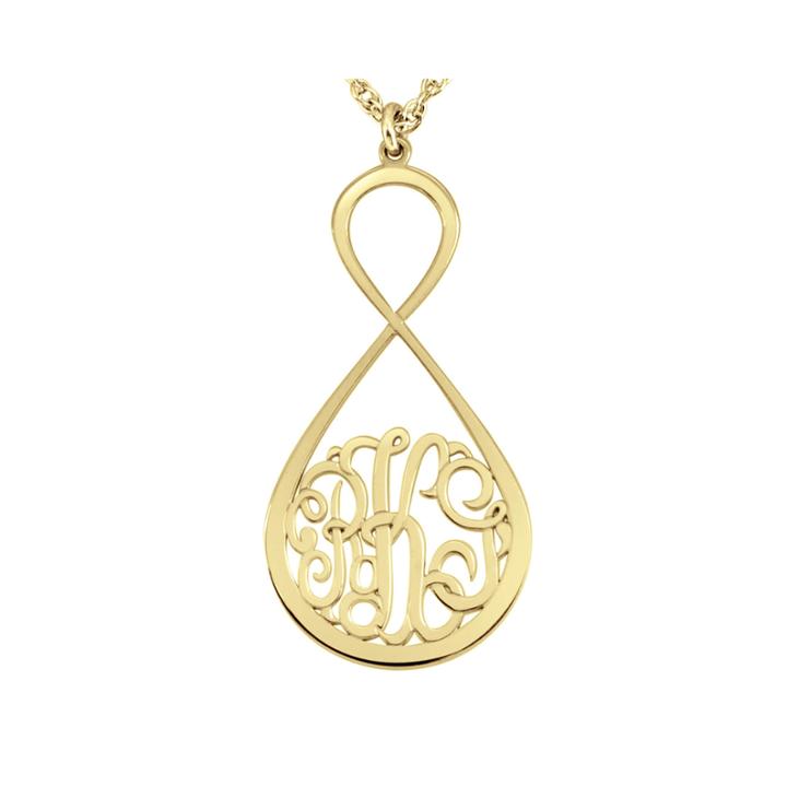 Personalized Monogram Infinity Pendant Necklace