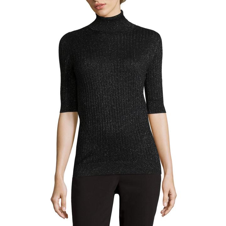 Liz Claiborne Elbow Sleeve Turtleneck Pullover Sweater