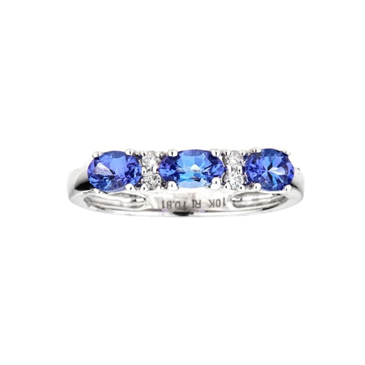Limited Quantities Genuine Oval Tanzanite 10k White Gold Ring