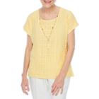 Alfred Dunner Charleston Short Sleeve Crew Neck Stripe T-shirt-womens Petites