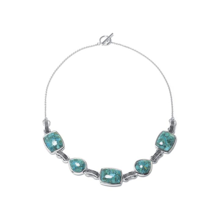 Enhanced Turquoise Sterling Silver Necklace